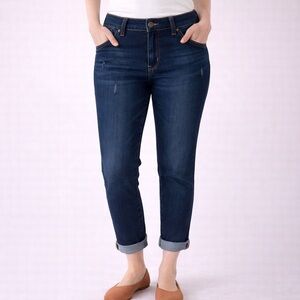 Hawthorne Women's Step Hem Denim Jeans Dark Wash Blue Size 10